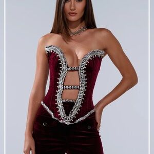 Akira LUXE LIFE CORSET IN BURGUNDY